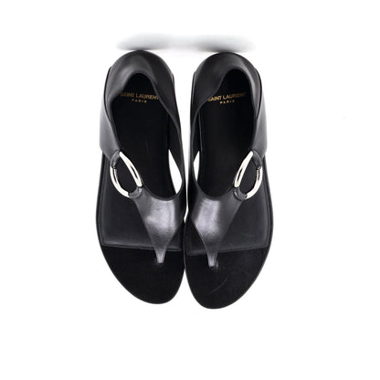 Saint Laurent Women'S Ring Flat Sandals Leather