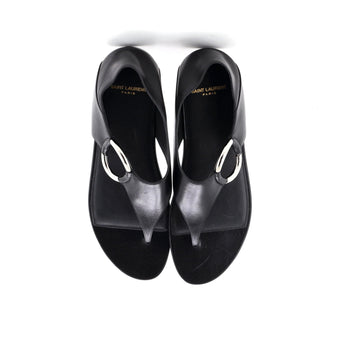 Saint Laurent Women'S Ring Flat Sandals Leather