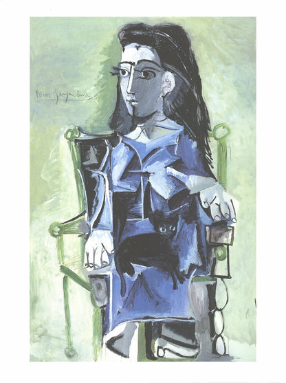 Lithograp PABLO PICASSO Jacqueline Assie avec son Chat Noir 31.5" x 23.5" Offset