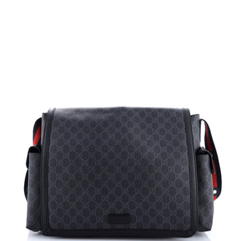 Gucci Web Strap Diaper Bag Gg Coated Canvas Small