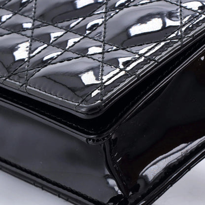 Christian Dior Lady Dior Clutch On Chain Cannage Quilt Patent