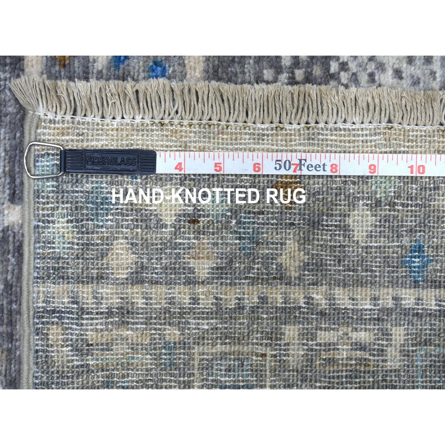 5'10"X8'10" Gray Folk Art Kashkuli Gabbeh Hand-Knotted Wool Village Rug
