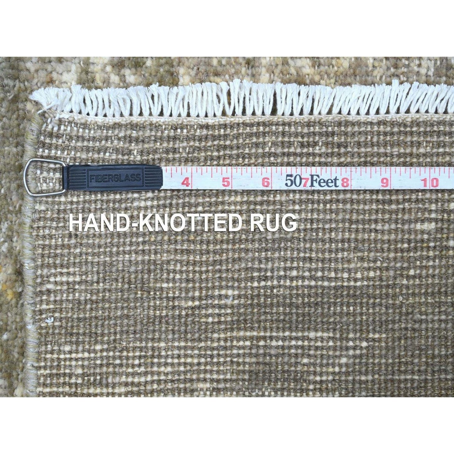 4'x6'2" Brown Modern Abstract Design Hand Knotted Wool Oriental Rug
