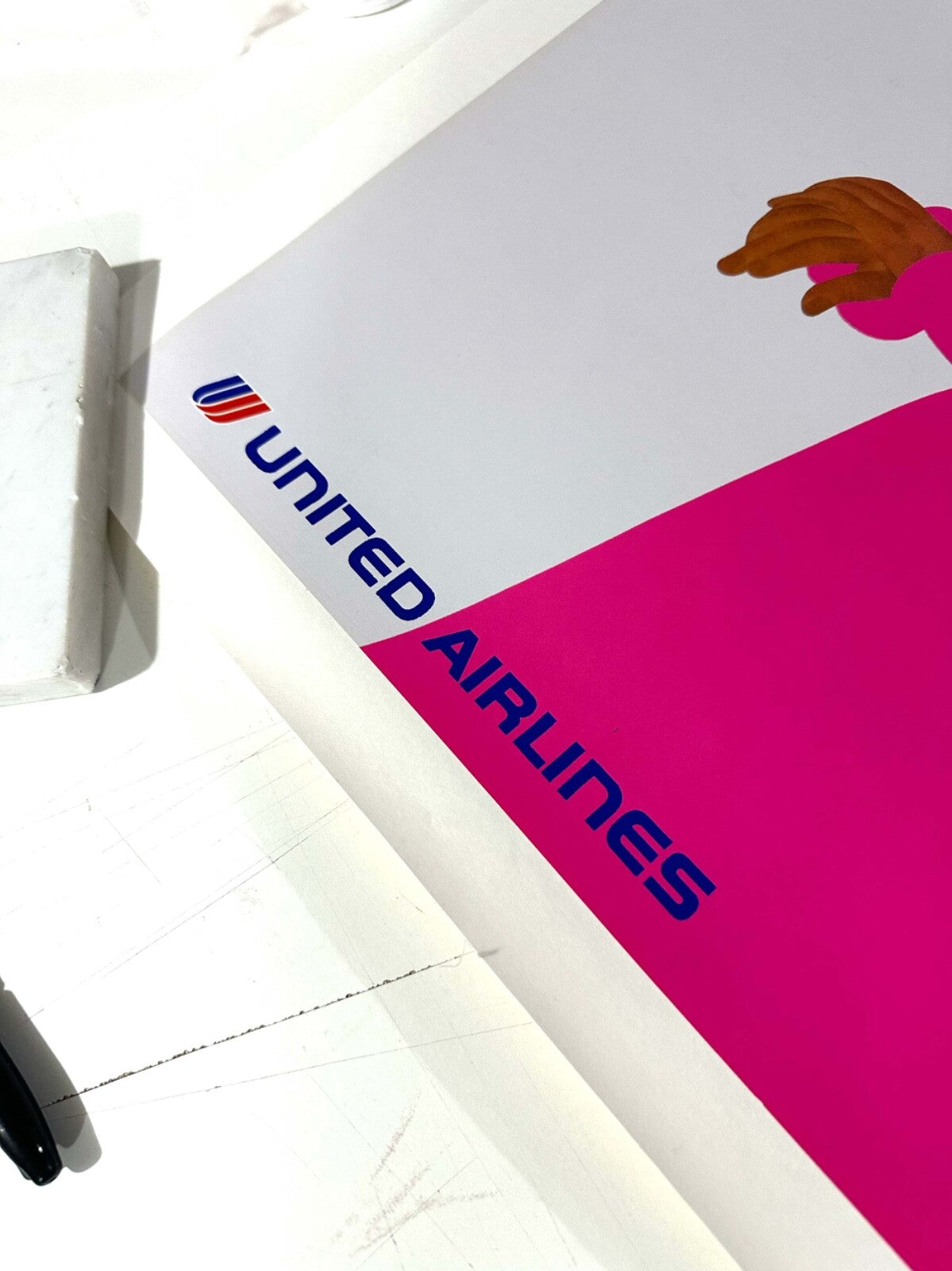 Linen United Airlines Hawaii Poster Pegge Hopper 1985 On