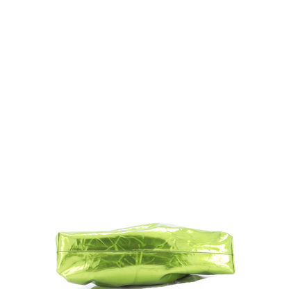 Bottega Veneta The Pouch Crinkled Metallic Patent Teen