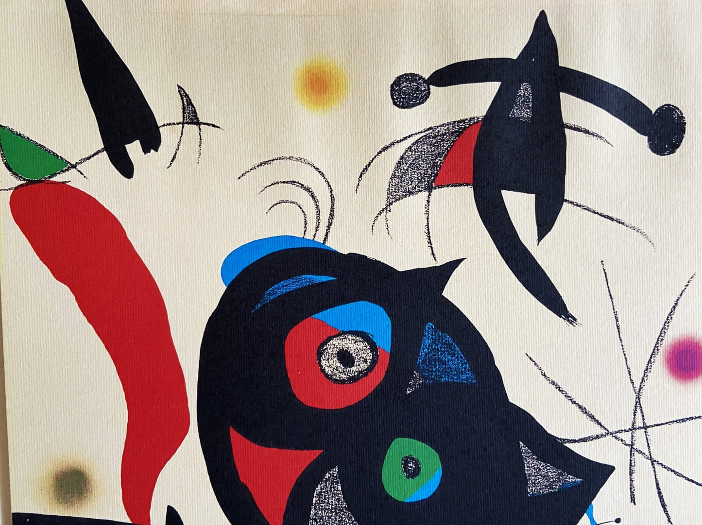 Joan Mir Lithograph Poligrafa Barcelona 1973 Published Signed Op