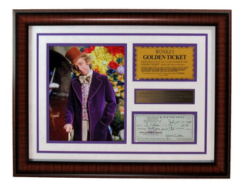 Gene Wilder Signed/Autographed Bank Check And Photo Collage Framed Beckett 19856