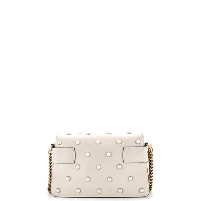 Gucci Broadway Pearly Bee Shoulder Bag Embellished Leather Mini