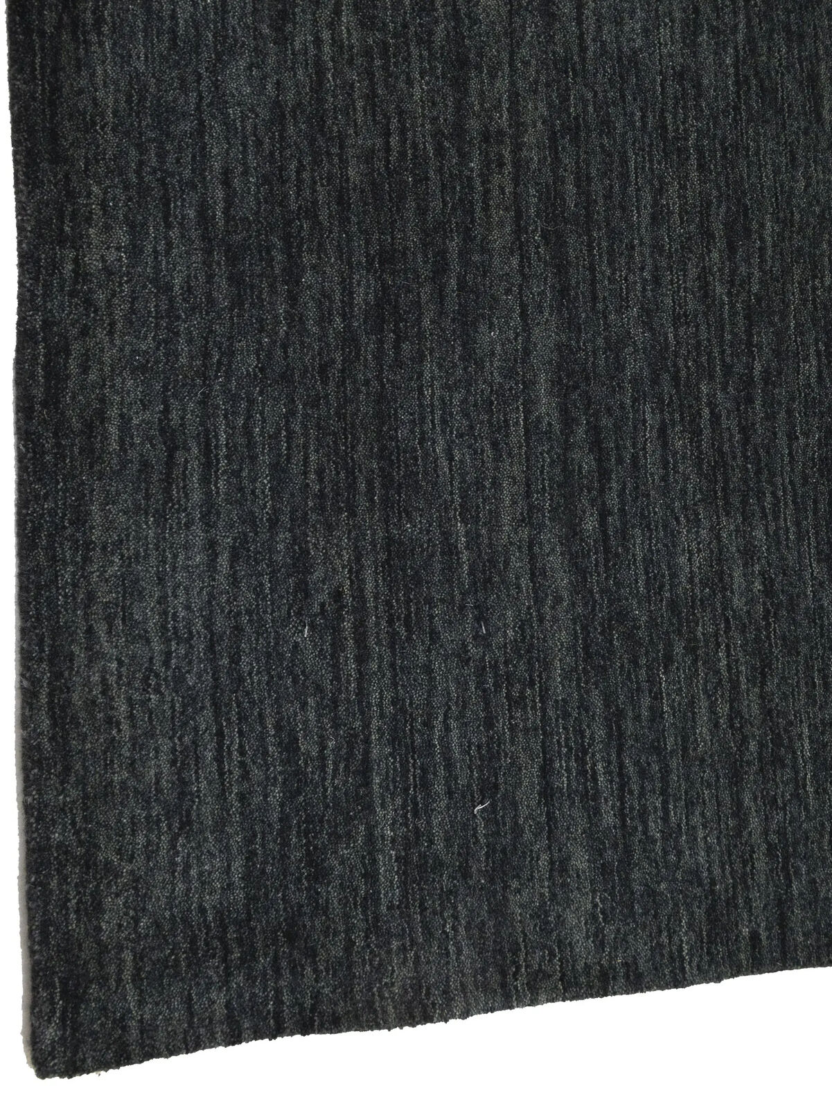 Charcoal Solid Hand-Loomed 5X8 Gabbeh Wool Rug
