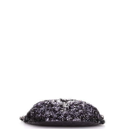 Chanel Cc Charm Zip Waist Bag Sequins And Quilted Lambskin