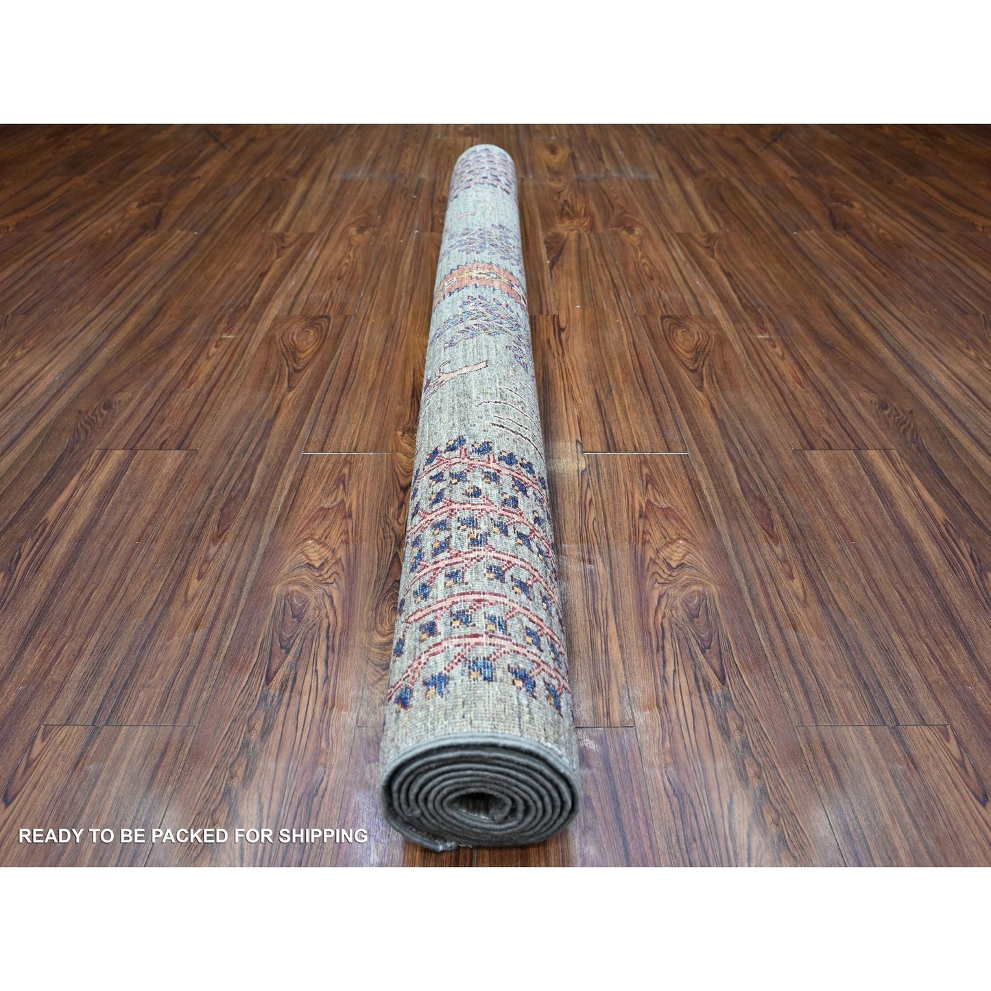 5'7"X8'3" Nevada Gray Wool Hand Knotted Vegetable Dyes Oriental Rug