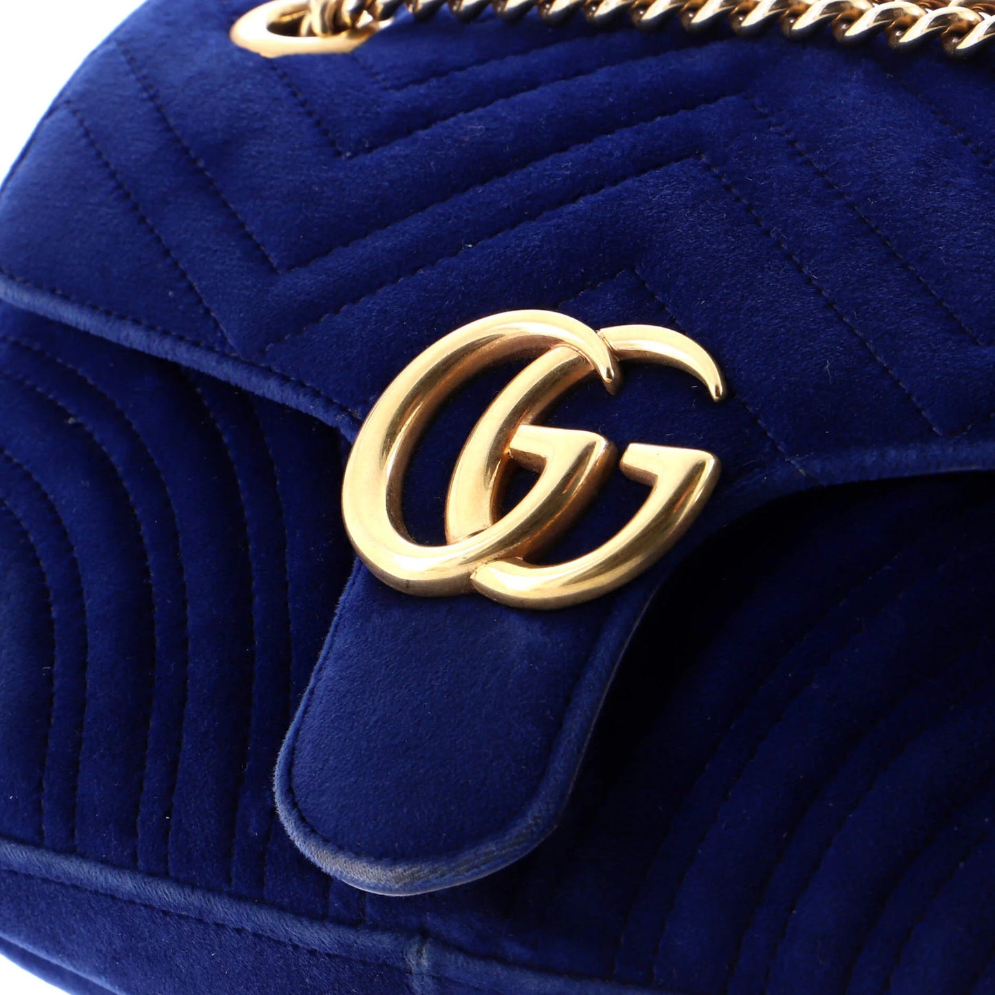 Gucci Gg Marmont Flap Bag Matelasse Velvet Small