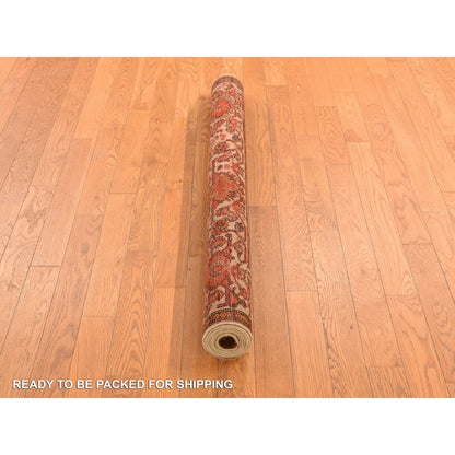 4'X6'2" Blue Antique North West Zoroastrian Clean Wool Hand Knotted Rug