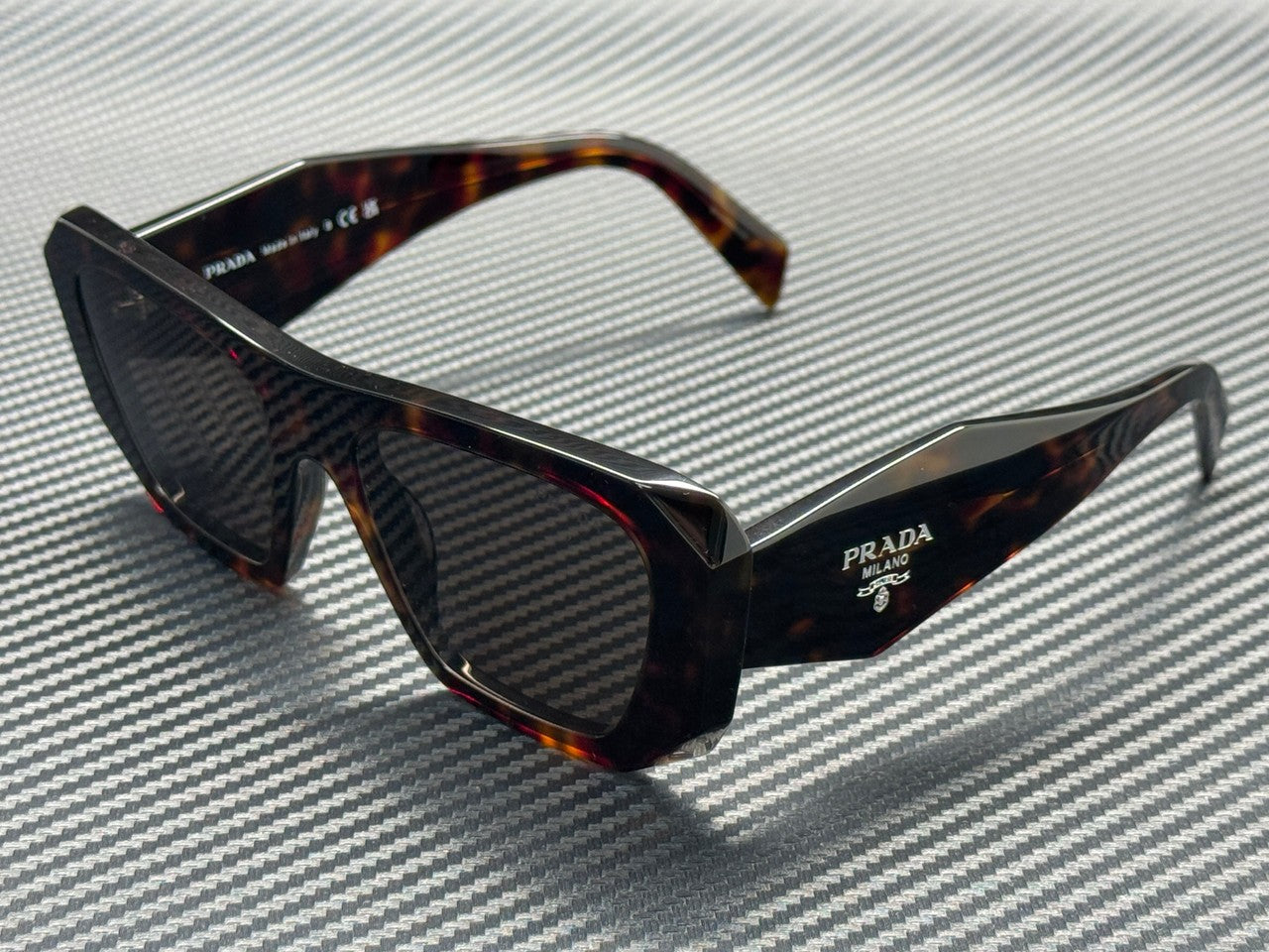 PRADA PR B18S 17N06B Root Tortoise Dark Brown Women's 53 mm Sunglasses