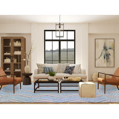 10'3'X13'3" Light Blue Kilim Hand Knotted Pure Wool Rug