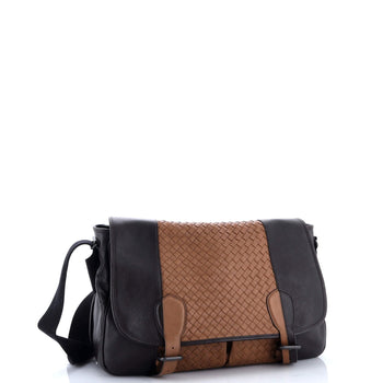 Bottega Veneta Gardena Messenger Bag Cervo With Intrecciato Detail Large