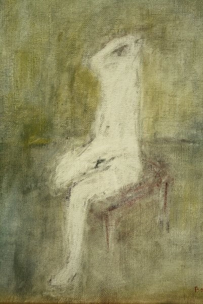 Nicole Bottet (French) Original Oil Painting "No.19" P8, Galerie Nichido Exhibit