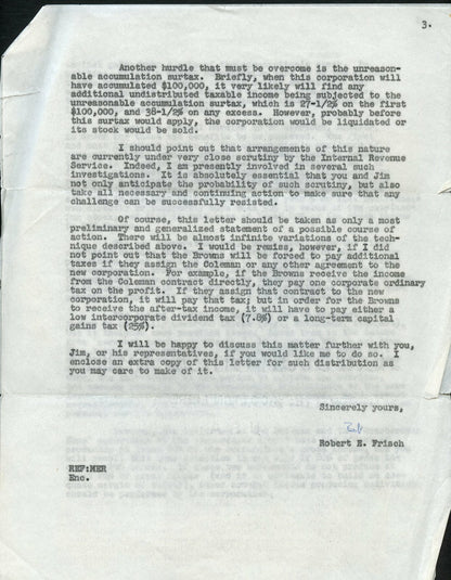 November 11, 1963 Letter To Art Modell Re: Jim Brown Off Season Interests 144998