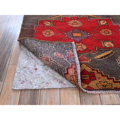 2'8"X7'10" Gray Vintage Zoroastrian Khamadan Hand Knotted Wool Runner Rug