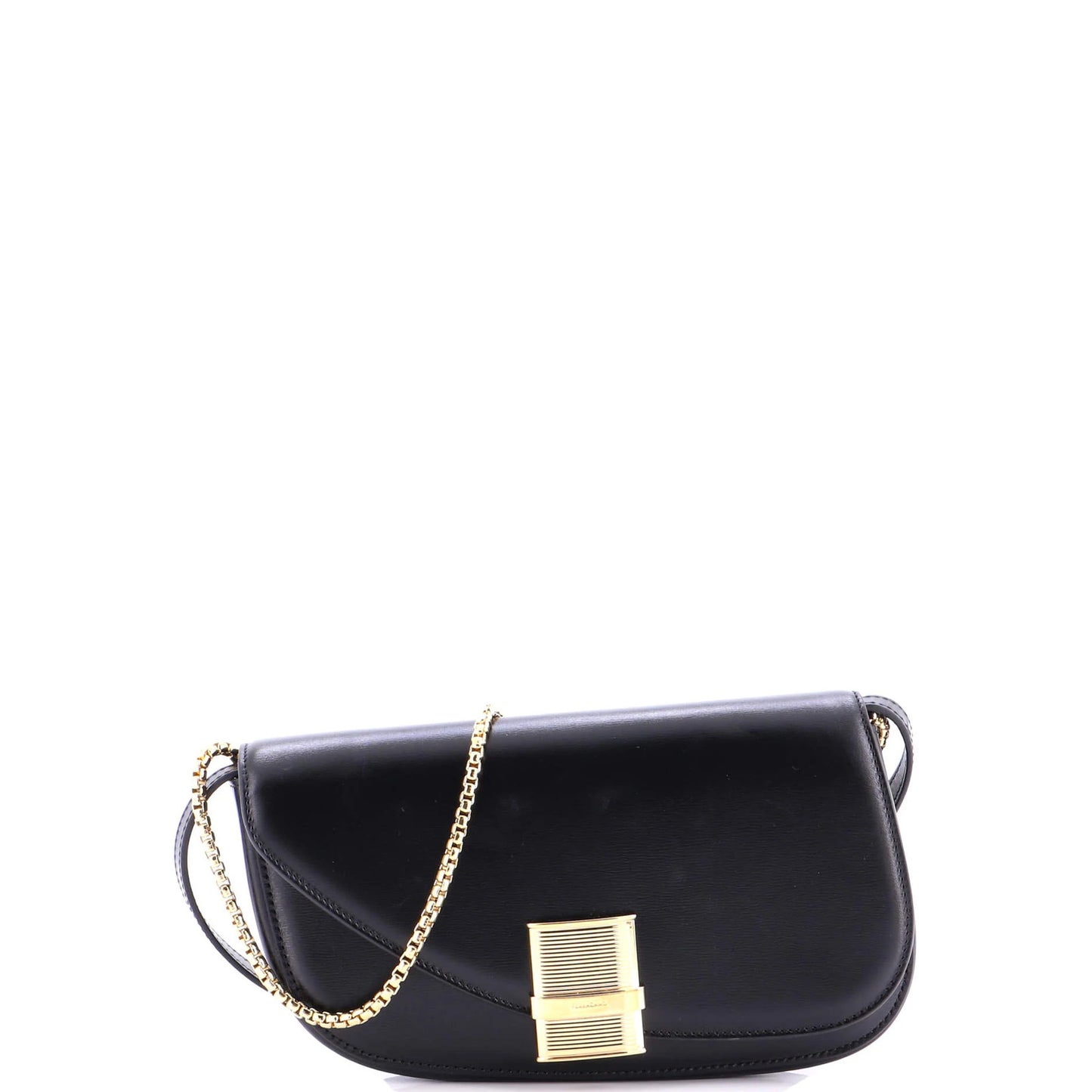 Salvatore Ferragamo Fiamma Chain Crossbody Bag Leather Xs