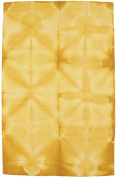 Contemporary Golden Yellow Tie-Dye Abstract 5X8