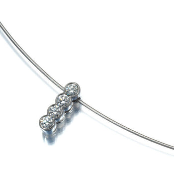 Gimel Necklace Diamond 0.153Ct Initial I Omega 950 850 Platinum