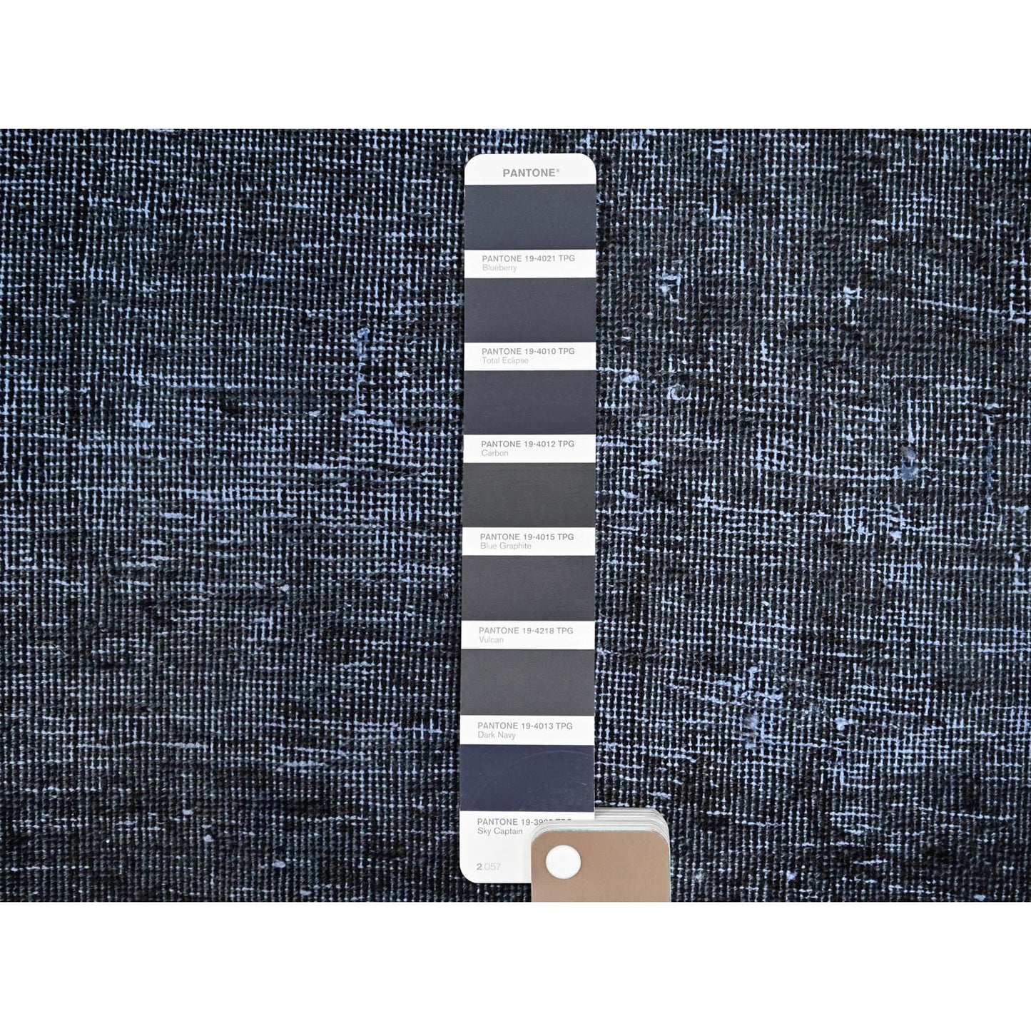 6'3"X9'3" Vulcan Black Hand Knotted Tebraz Evenly Worn Wool Oriental Rug