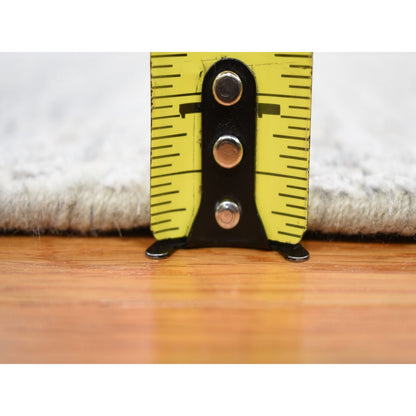 2'5"X10'1" Abstract Wool & Silk Denser Weave Runner Hand Knotted Rug