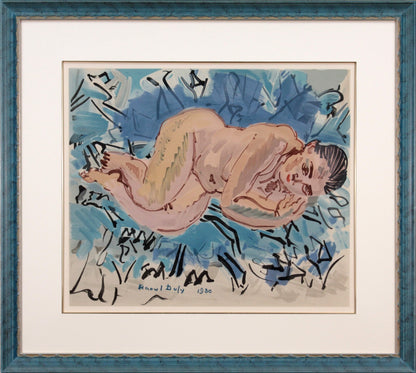 Raoul Dufy -Nu Couche 1969 Lithograph On Arches Paper Woman Signed Framed