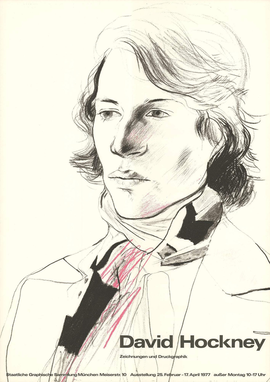 Pop Art Black White Poster 33.25" x 23.25" 1977 David Hockney Peter Scarf