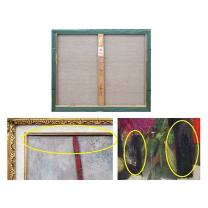 Ren Genis Original Oil Painting Dahlias Signed W/ Back Signature, Still Life