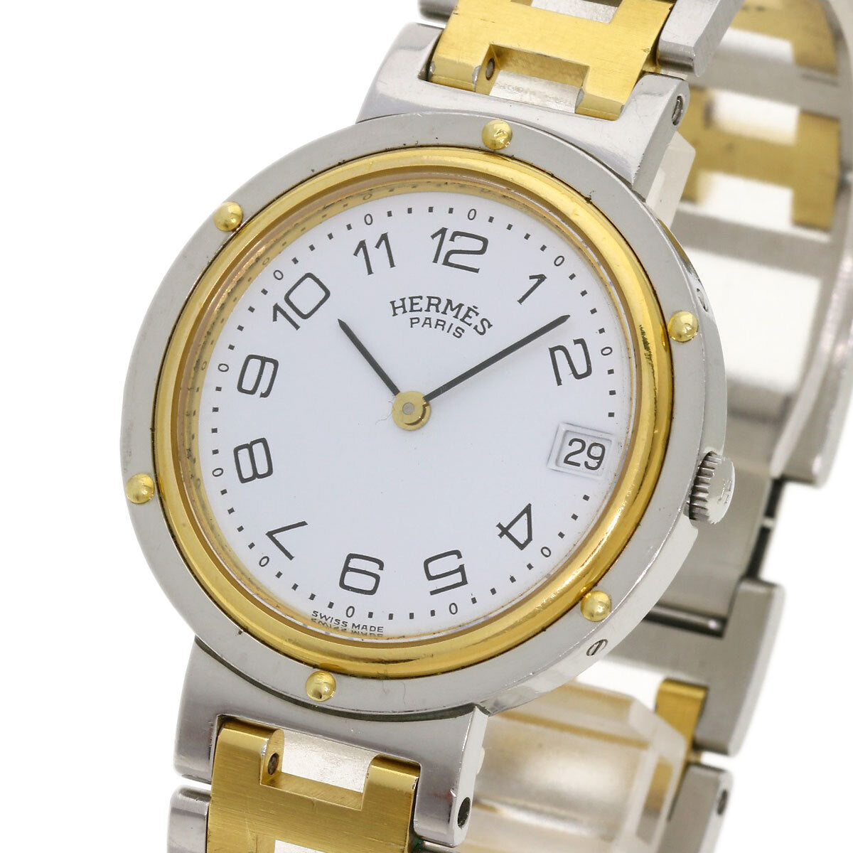 HERMES Clipper Old Belt Watches  Stainless