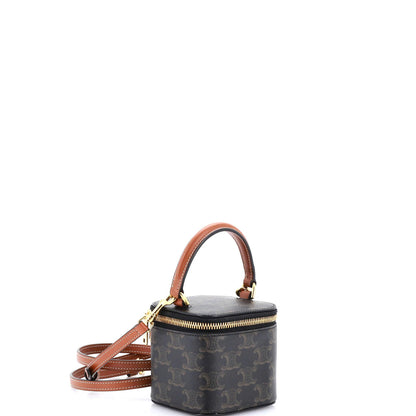 Celine Top Handle Square Vanity Case Triomphe Coated Canvas Mini