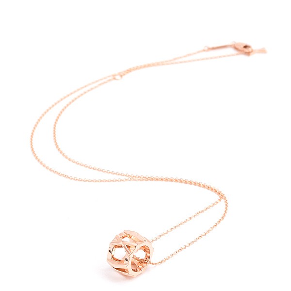 Tiffany & Co. Atlas X Open Pendant Necklace Pink Gold 750Pg