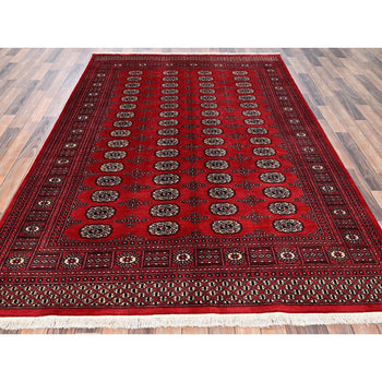 6'X9' Red Princess Bokara Tribal Medallions Rug Soft Wool Hand Knotted