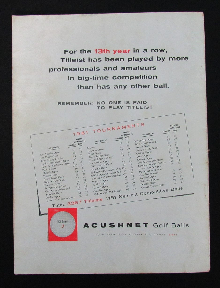 Arnold Palmer/Gary Player Dual-Signed 1962 Golf