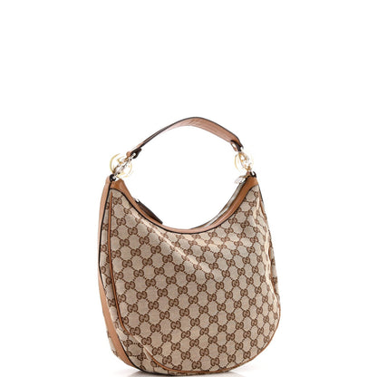 Gucci Twins Hobo Gg Canvas Medium