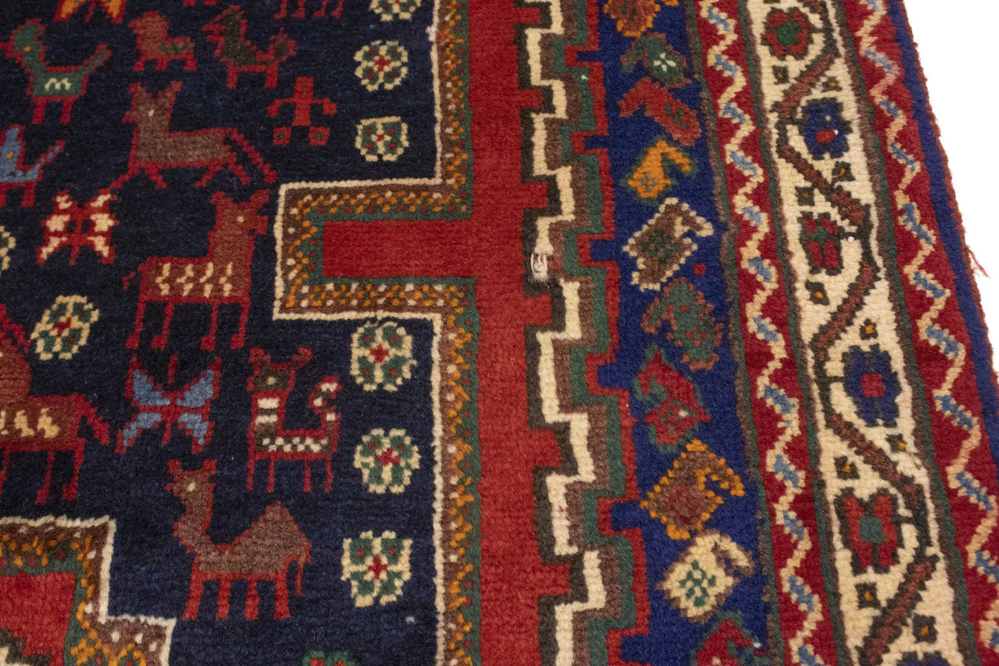 Vintage Geometric Design Oriental Rug Farmho