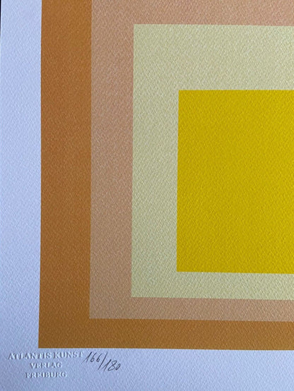 Josef Albers Lithograph Coa Numbered Signed Op (Piet-Mondrian)