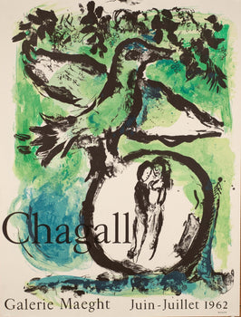 Galerie Maeght  Marc Chagall, 1962  Le Oiseau Vert (The Green Bird) Original