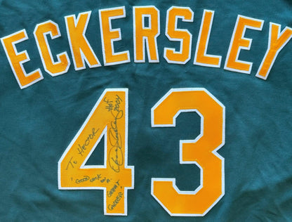 Dennis Eckersley Autographed Oakland Authentic Majestic Jersey