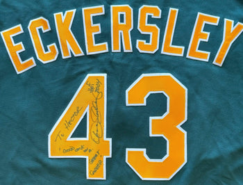 Dennis Eckersley Autographed Oakland Authentic Majestic Jersey