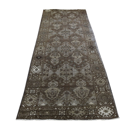 2'10"X9'2" Washed Out With Natural Colors Runner Tribal Hand Knotted Rug