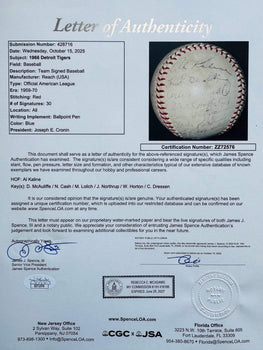1966 Detroit Tigers Autographed Official American League Baseball (Jsa)