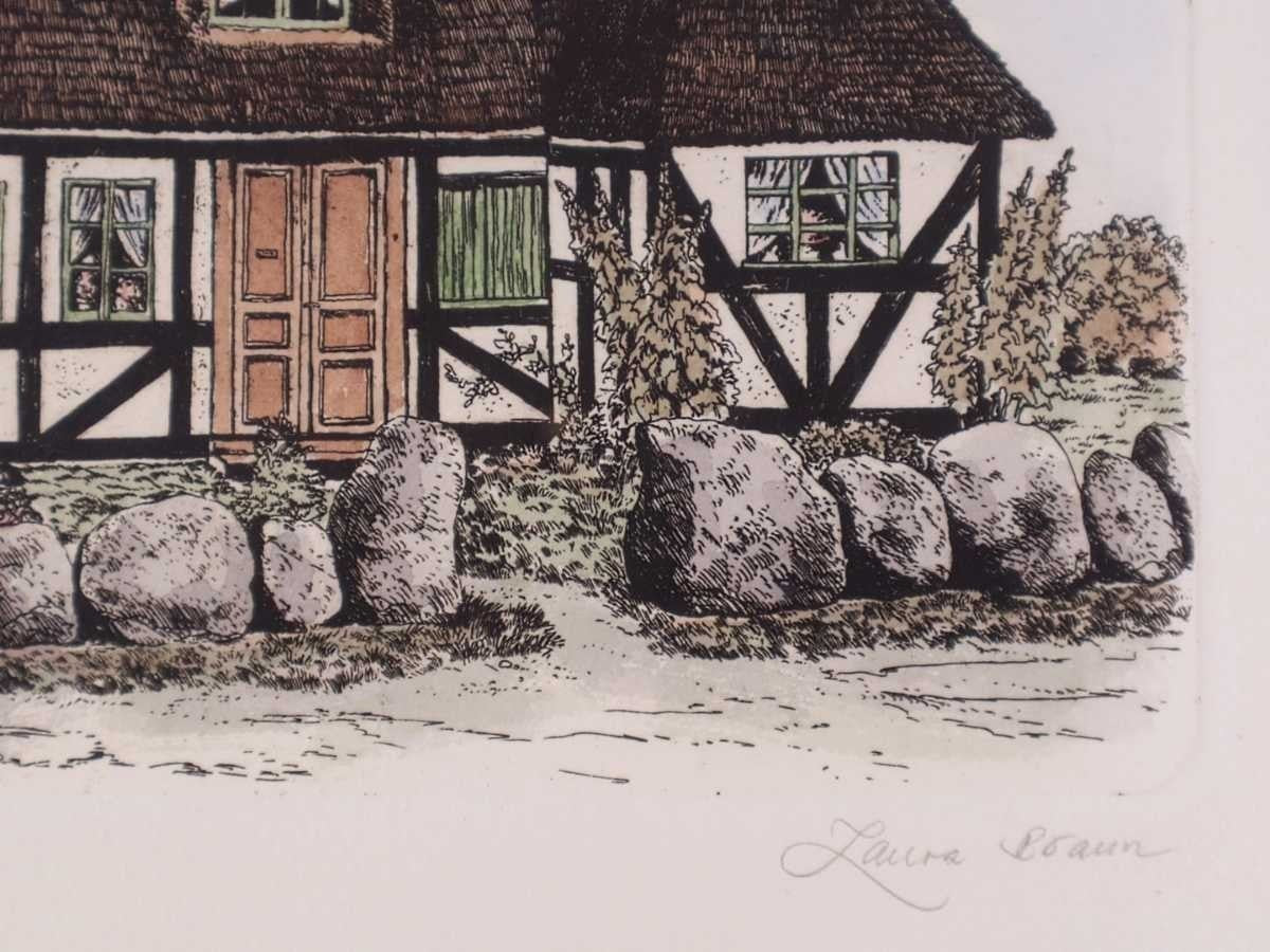 Laura Braun Original Limited Edition Print "My Country Home" Signed German Art