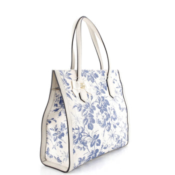 Gucci Gg Ribbon Tote Coated Printed Canvas Medium