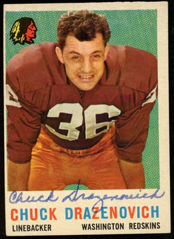 1959 Topps Football Card #172 Signed/Auto Chuck