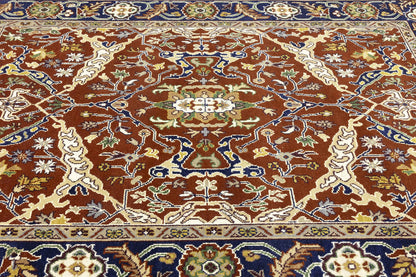 Rusty Red Oushak Chobi Oriental Rug Floral Living