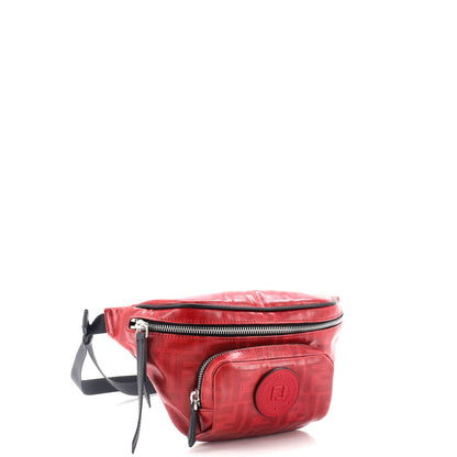 Fendi Front Pocket Waist Bag Zucca Coated Canvas