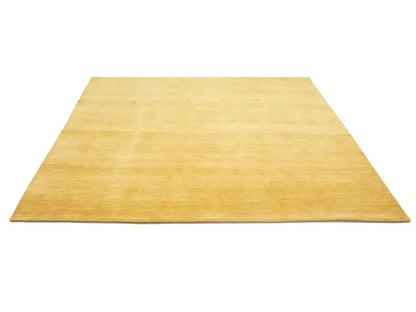 Carpet Golden Peach Solid Design Hand-Loomed 8X8 Gabbeh Wool Square Rug Oriental